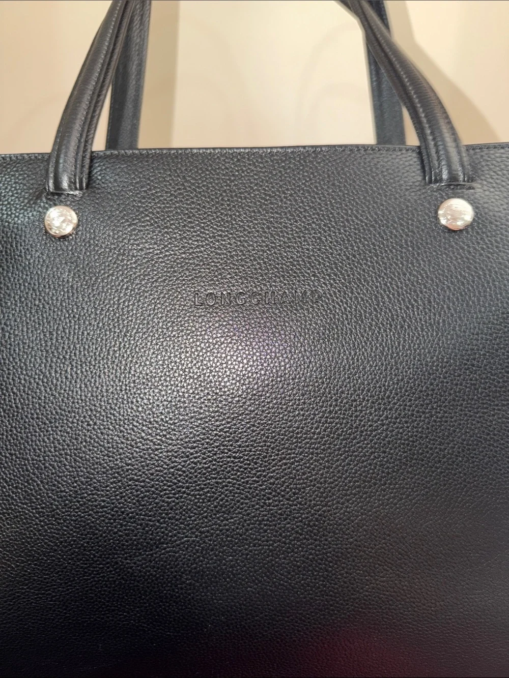 ‼️Longchamp Le Foulonne Black Leather Shoulder Bag